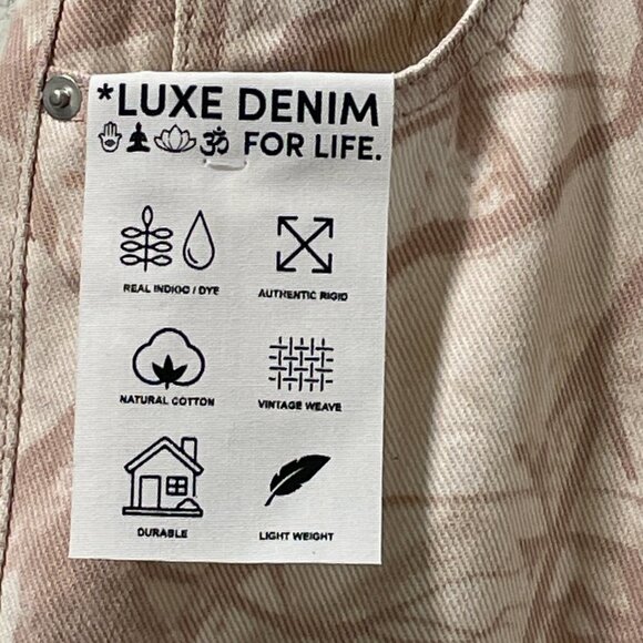 REFRAIN (NWT) Mid-rise Wide Leg Pink Camo/Outdoor Print Jeans, Ivory/Pink - 9/29 - Picture 4 of 9